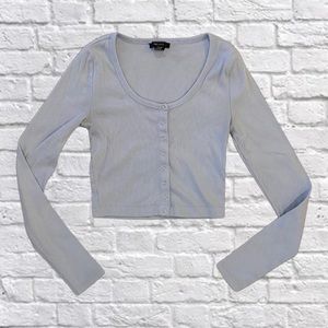 Balletcore Ribbed Long Sleeve Crop Top